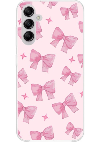 Samsung Galaxy A14 Uyumlu Pembe Fiyonklar Baskılı Silikon Kılıf
