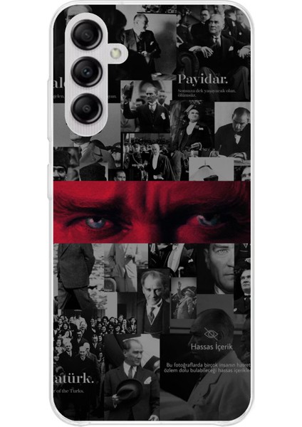 Samsung Galaxy A14 Uyumlu Atatürk Gözler Tasarım Baskılı Silikon Kılıf