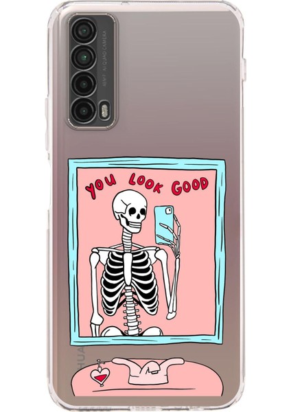 Huawei P Smart 2021 Uyumlu You Look Good Iskelet Tasarımlı Baskılı Silikon Kılıf
