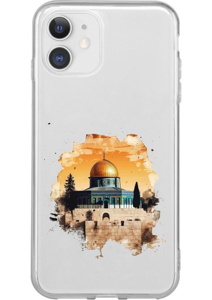 iPhone 11 Uyumlu Mescid-I Aksa Tasarımlı Baskılı Silikon Kılıf