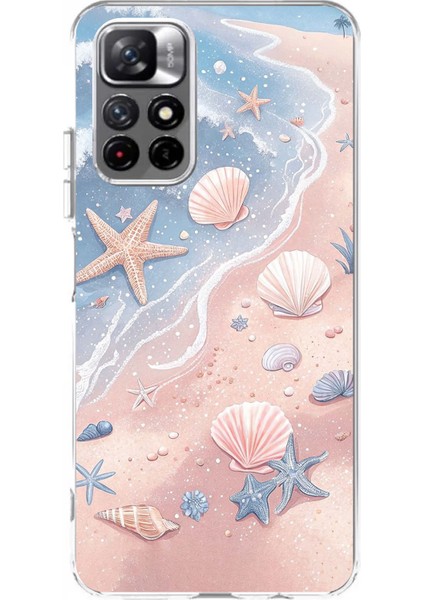 Redmi 10 Uyumlu Sahil Deniz Kabuğu Baskılı Silikon Kılıf