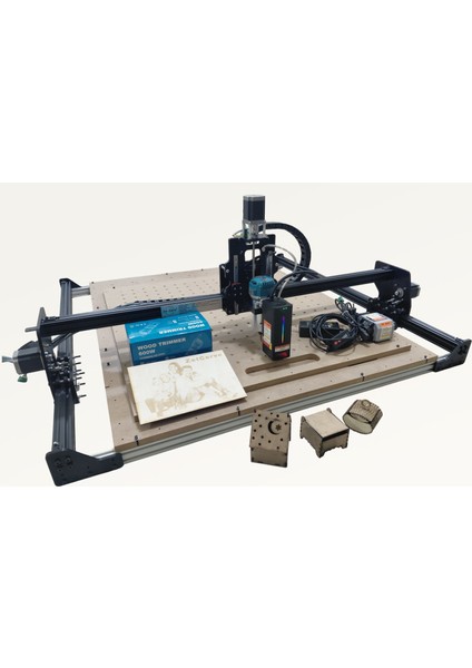 - E-Sat M5 Model Masaüstü Cnc Makinesi 2'si 1 Arada 20 Watt Optik Lazer + Router Makine 40X40 cm Işlem Alanlı