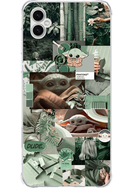 Samsung Galaxy A04 Uyumlu Yoda Kolaj Baskılı Silikon Kılıf