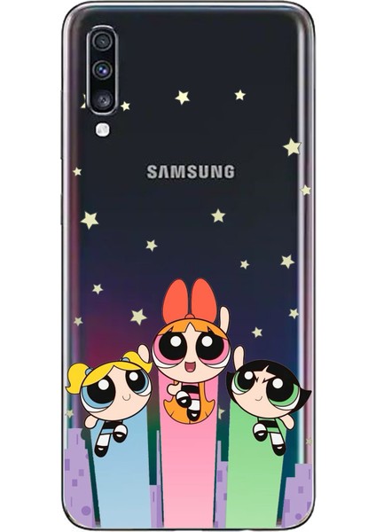 Samsung Galaxy A70 Uyumlu Powerpuff Girls Tasarımlı Baskılı Silikon Kılıf