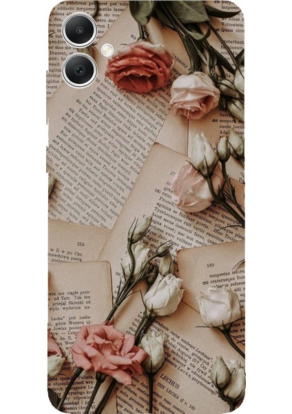 Samsung Galaxy A05 Uyumlu Retro Gazete Güller Tasarımlı Baskılı Silikon Kılıf