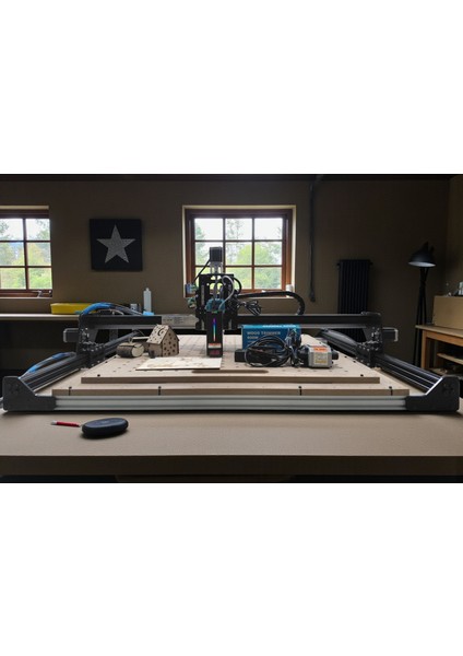 - E-Sat M5 Model Masaüstü Cnc Makinesi 2'si 1 Arada 30 Watt Optik Lazer + Router Makine 40X40 cm Işlem Alanlı