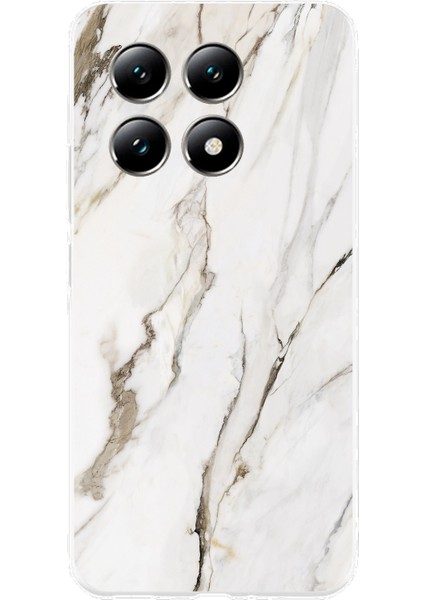 Xiaomi Mi 14T Pro Uyumlu Beyaz Mermer Baskılı Silikon Kılıf