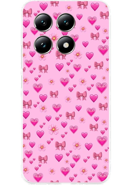 Xiaomi Mi 14T Pro Uyumlu Pembe Minik Kalpler Baskılı Silikon Kılıf