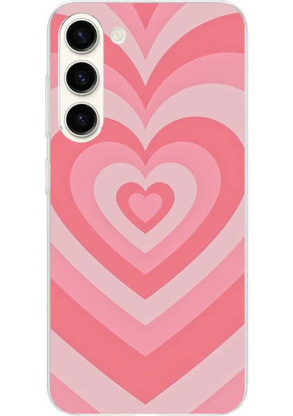 Samsung Galaxy S24 Plus Uyumlu Pembe Kalpler Baskılı Silikon Kılıf