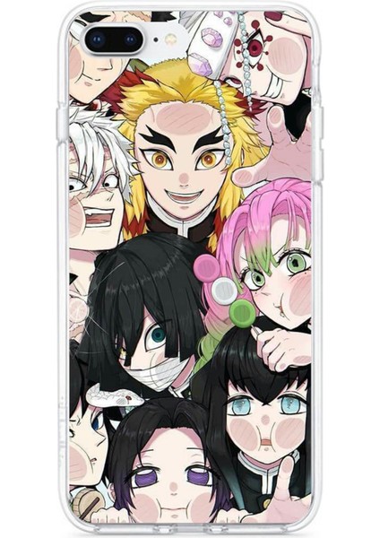 iPhone 7 Plus ve 8 Plus Uyumlu Demon Slayer Manga Baskılı Silikon Kılıf