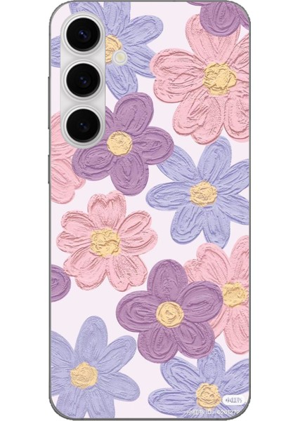 Galaxy S24 Fe Uyumlu Renkli Papatyalar Sulu Boya Baskılı Silikon Kılıf