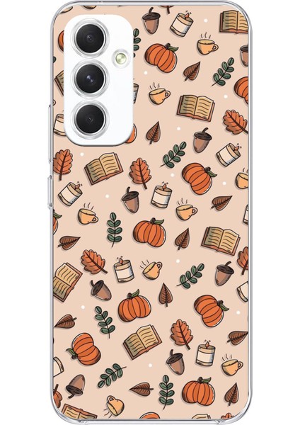 Samsung Galaxy A54 Uyumlu Sonbahar Balkabağı Baskılı Silikon Kılıf