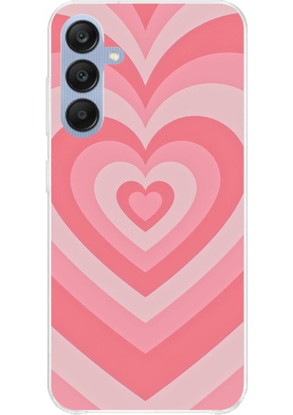 Samsung Galaxy A25 Uyumlu Pembe Kalpler Baskılı Silikon Kılıf