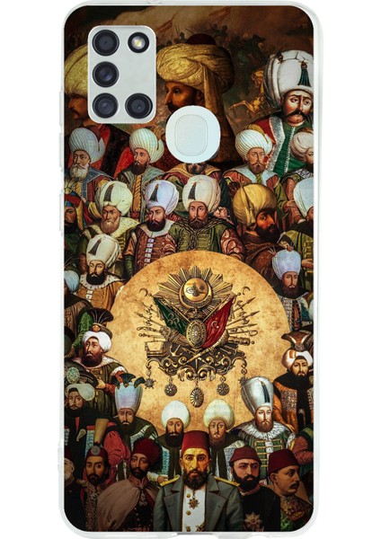 Samsung Galaxy A21S Uyumlu Osmanlı Padişahları Baskılı Silikon Kılıf