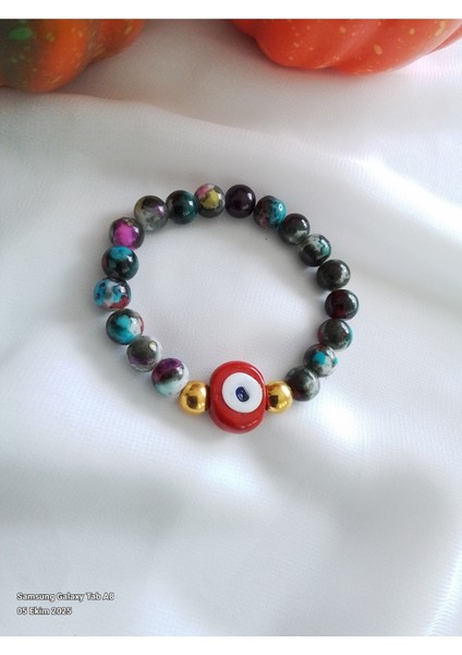 Cam Boncuklu Lastikli Bileklik