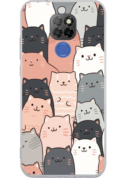 General Mobile Gm 20 Uyumlu Pufi Kedicikler Tasarımlı Baskılı Silikon Kılıf