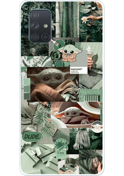 Samsung Galaxy A71 Uyumlu Yoda Kolaj Baskılı Silikon Kılıf