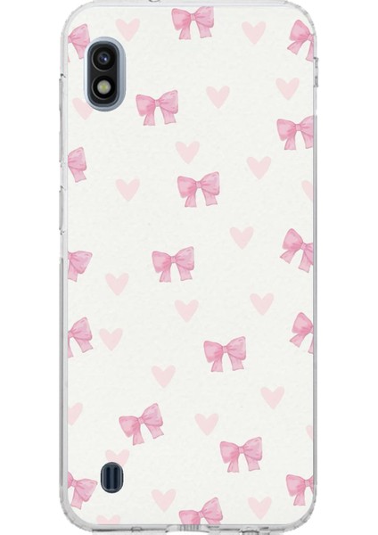 Samsung Galaxy J8 - A6 Plus Uyumlu Fiyonklar ve Pembe Kalpler Baskılı Silikon Kılıf