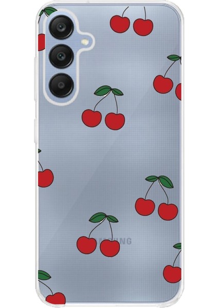 Samsung Galaxy A25 Uyumlu Kirazlar Tasarımlı Baskılı Silikon Kılıf