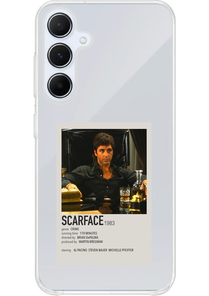 Samsung Galaxy A35 Uyumlu Scarface Mini Poster Tasarımlı Baskılı Silikon Kılıf
