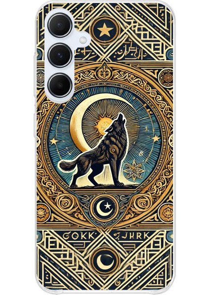 Samsung Galaxy A35 Uyumlu Yalnız Kurt Göktürk Baskılı Silikon Kılıf