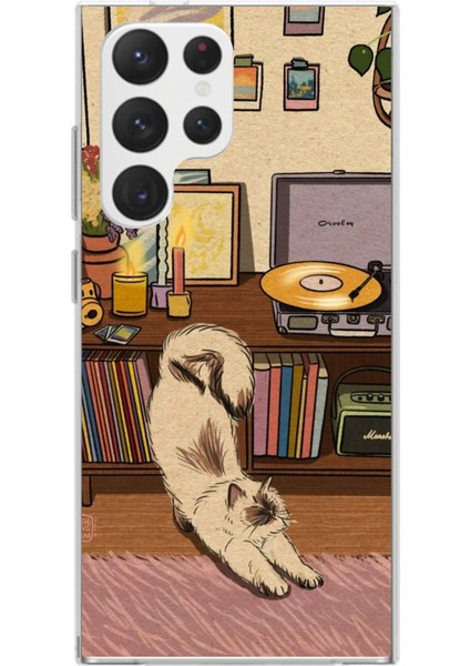 Samsung Galaxy S22 Ultra Uyumlu Nostaljik Köpek Tasarımlı Baskılı Silikon Kılıf