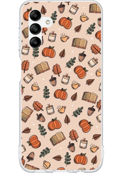 Samsung Galaxy A04S Uyumlu Sonbahar Balkabağı Baskılı Silikon Kılıf