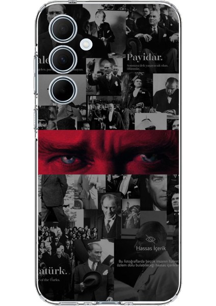 Samsung Galaxy A35 Uyumlu Atatürk Gözler Tasarım Baskılı Silikon Kılıf