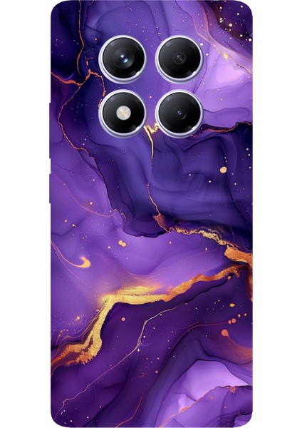 Redmi Note 14 Pro Plus 5g Uyumlu Ametist Taşı Mor Mermer Baskılı Silikon Kılıf