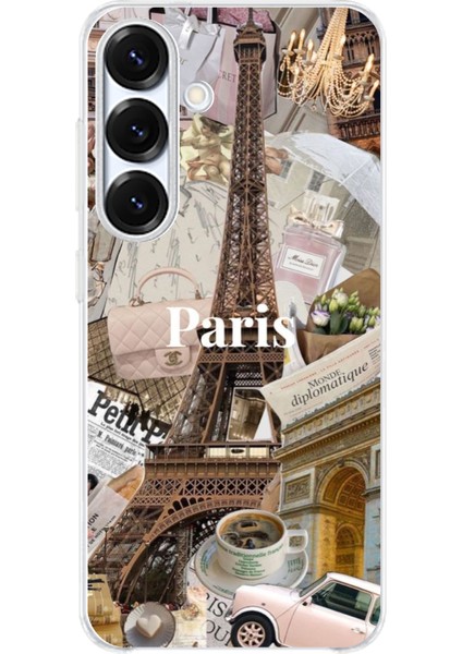 Samsung Galaxy S25 Plus Uyumlu Paris Kolaj Baskılı Silikon Kılıf