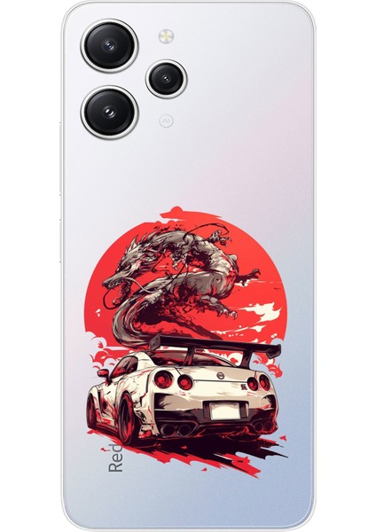 Redmi 12 Uyumlu Gtr Ejderha Tasarımlı Baskılı Silikon Kılıf