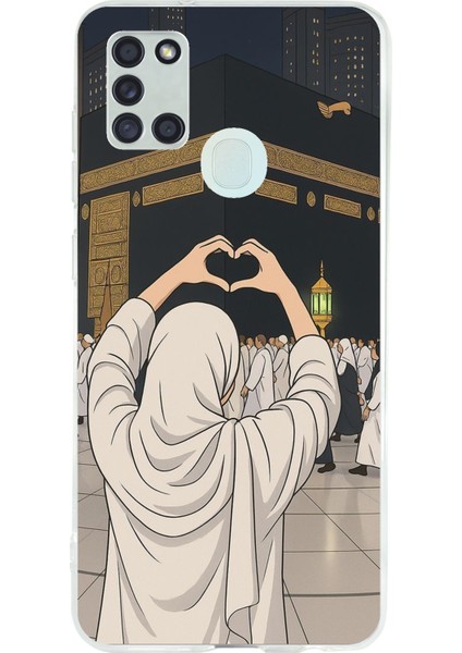 Samsung Galaxy A21S Uyumlu Kabe Aşkı Baskılı Silikon Kılıf