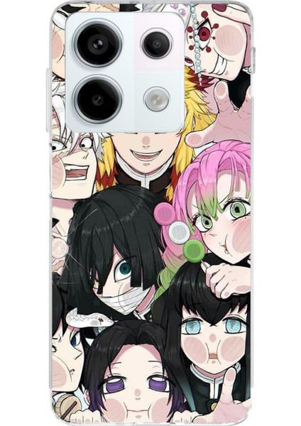 Redmi Note 13 Pro 5g Uyumlu Demon Slayer Manga Baskılı Silikon Kılıf