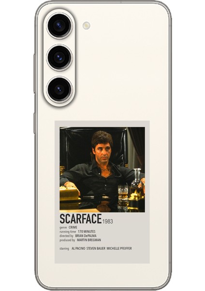Samsung Galaxy S23 Uyumlu Scarface Mini Poster Tasarımlı Baskılı Silikon Kılıf