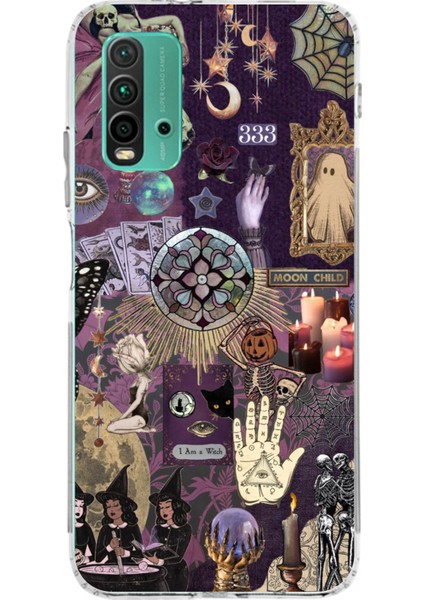 Redmi 9t - Poco M3 Uyumlu Hallowen Cadılar Astroloji Baskılı Silikon Kılıf