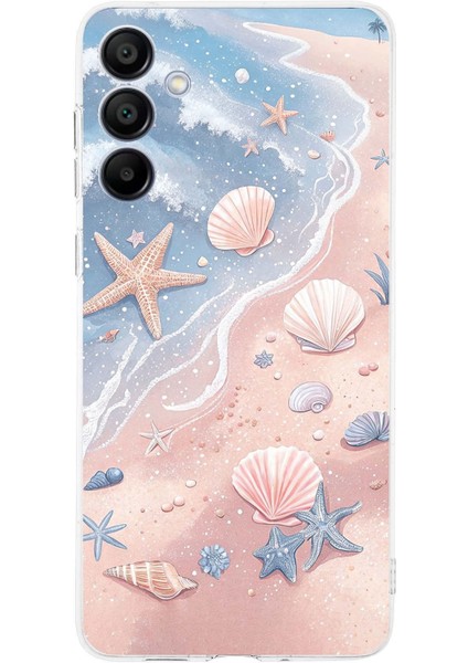 Samsung Galaxy A16 Uyumlu Sahil Deniz Kabuğu Baskılı Silikon Kılıf