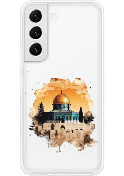 Samsung Galaxy S22 Uyumlu Mescid-I Aksa Tasarımlı Baskılı Silikon Kılıf