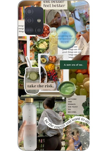 Samsung Galaxy A51 Uyumlu Sağlıklı Yaşam Diyet Motivasyon Baskılı Silikon Kılıf