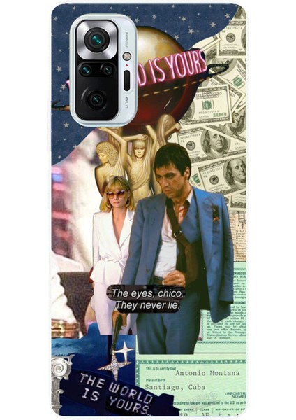 Redmi Note 10 Pro Uyumlu Elvira Hancock & Tony Montana Tasarımlı Baskılı Silikon Kılıf