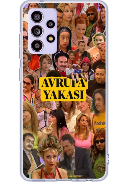 Samsung Galaxy A52 - A52S Uyumlu Avrupa Yakası Baskılı Silikon Kılıf