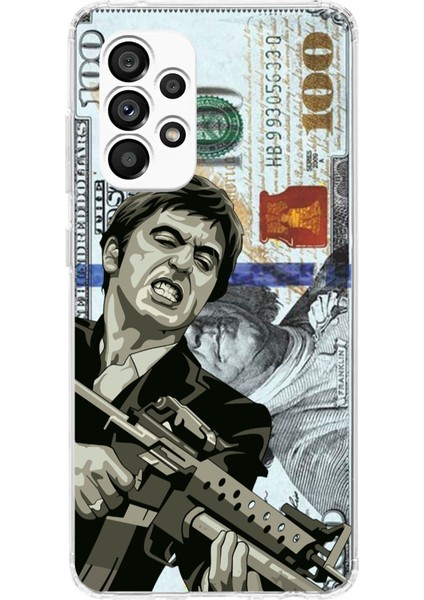 Samsung Galaxy A23 Uyumlu Scarface Dolar Tasarımlı Baskılı Silikon Kılıf