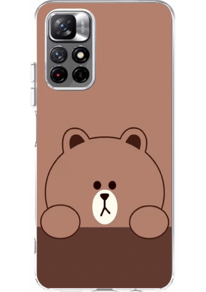 Redmi 10 Uyumlu Kahverengi Ayı Tasarımlı Baskılı Silikon Kılıf