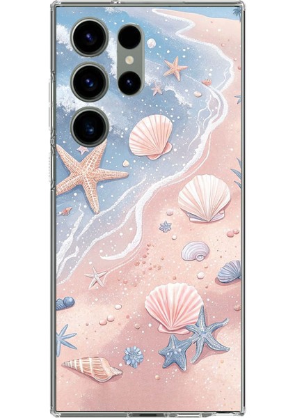 Samsung Galaxy S23 Ultra Uyumlu Sahil Deniz Kabuğu Baskılı Silikon Kılıf