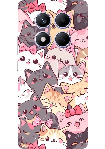 Redmi Note 14 Pro Plus 5g Uyumlu Sevimli Kediler Baskılı Silikon Kılıf