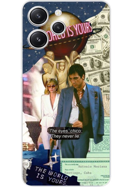 Redmi 12 Uyumlu Elvira Hancock & Tony Montana Tasarımlı Baskılı Silikon Kılıf