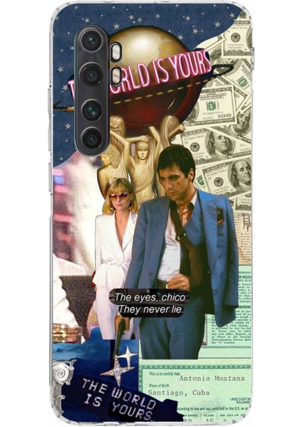 Mi Note 10 Lite Uyumlu Elvira Hancock & Tony Montana Tasarımlı Baskılı Silikon Kılıf