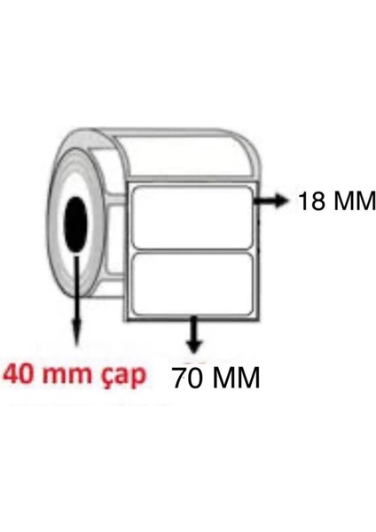 Boş Yapışkanlı P.p. Opak Barkod Etiketi 70MM x 18MM