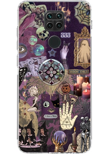 Redmi Note 9 Uyumlu Hallowen Cadılar Astroloji Baskılı Silikon Kılıf