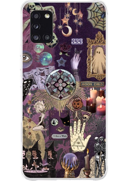 Samsung Galaxy A31 Uyumlu Hallowen Cadılar Astroloji Baskılı Silikon Kılıf