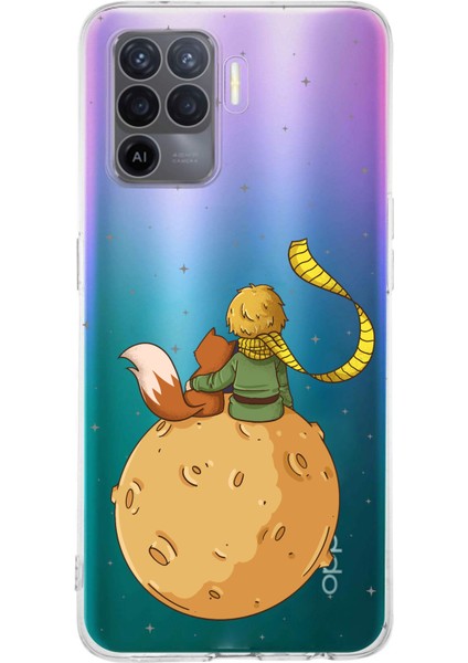 Oppo Reno 5 Lite Uyumlu Küçük Prens Gezegen Boa Tasarımlı Baskılı Silikon Kılıf